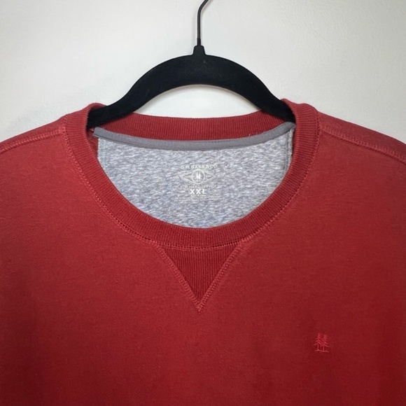 G.H. Bass & Co Men's Soft Fleece Crew Neck Sweatshirt Burgundy V-Stitch Neck XXL - Picture 3 of 11
